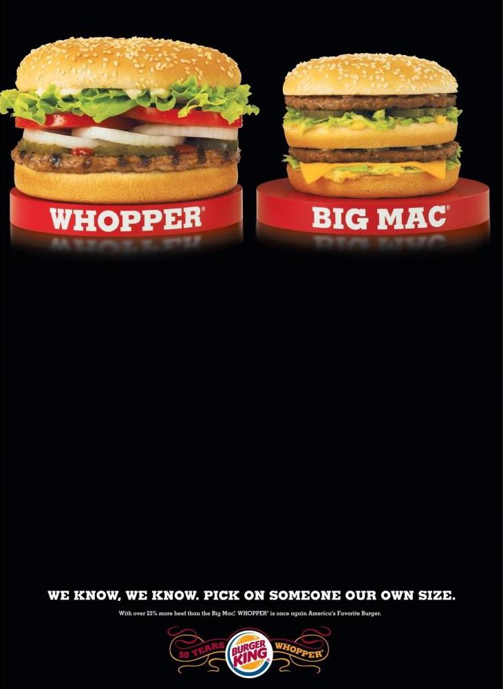 whopper es mas grande que la Big MAc